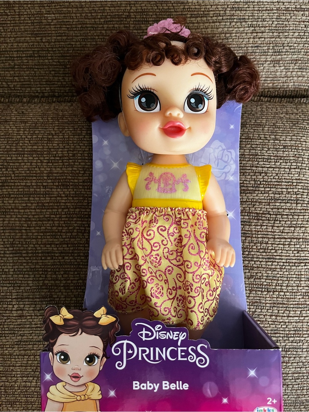 Disney Baby Belle Doll in Yellow and Pink Dress